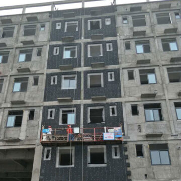濮阳职业技术学院项目使用朝钦节能生产厂家材料石墨改性水泥基保温板